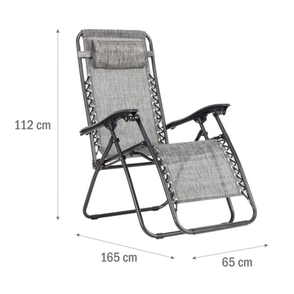 wym_GRAVITY SZARY Leżak Gravity wymiary szary