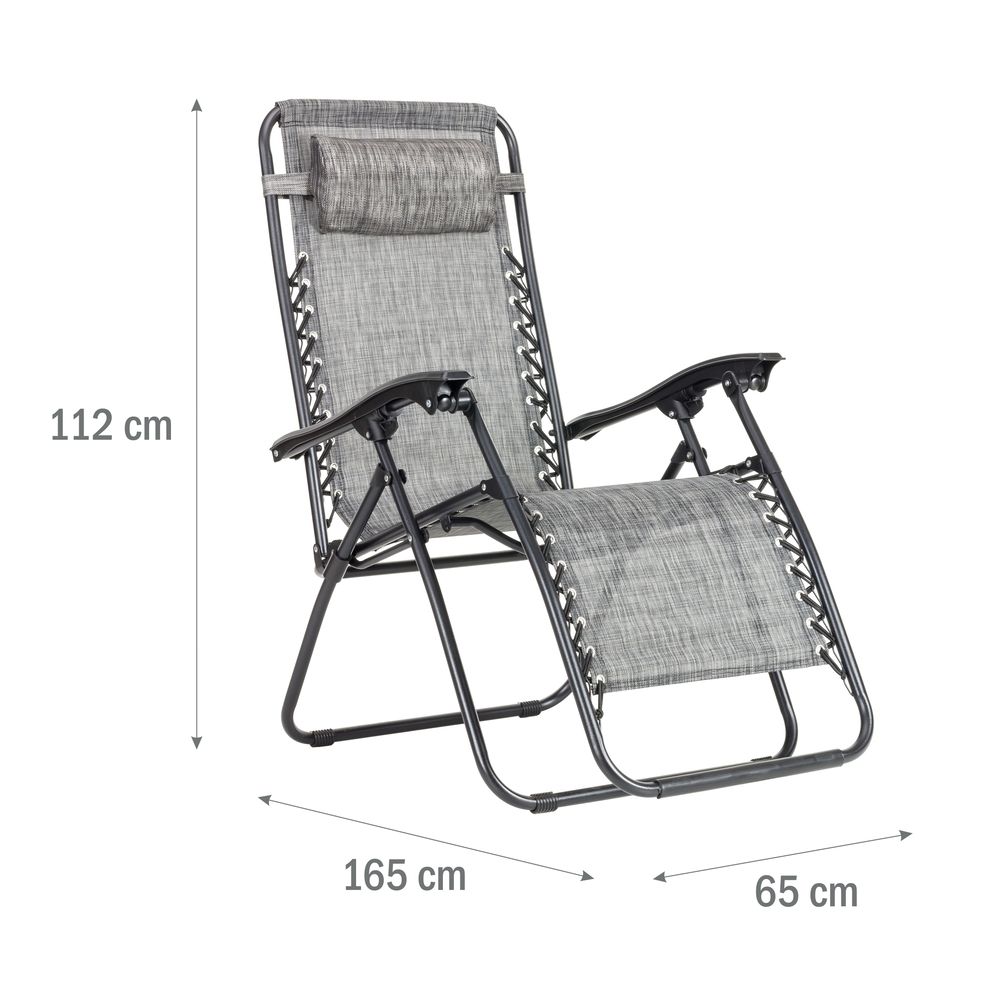 wym_GRAVITY SZARY Leżak Gravity wymiary szary